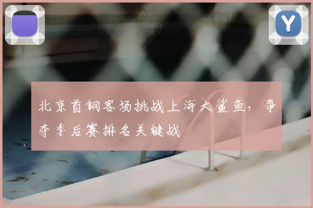 北京首钢客场挑战上海大鲨鱼,争夺季后赛排名关键战